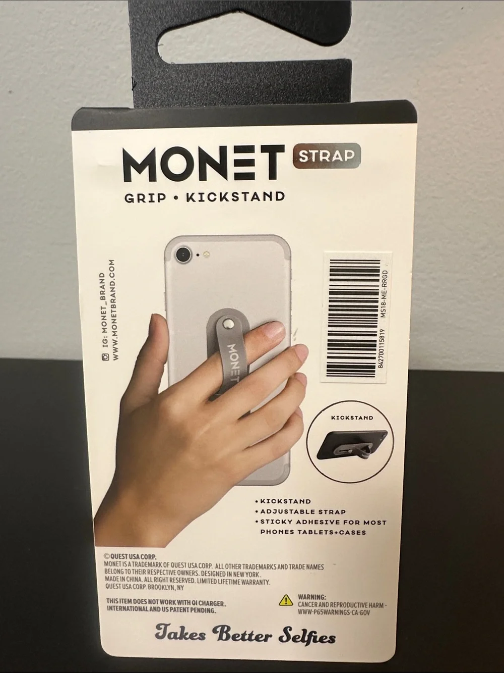 Monet branded strap